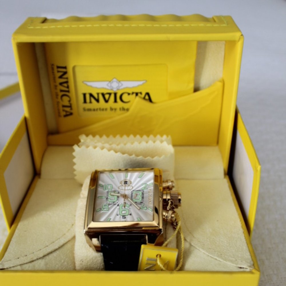Invicta Russian 1959 Diver 14045 Signature Wristwatch Chronograph Gold Tone
